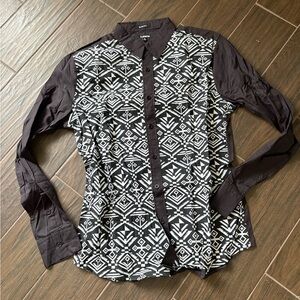 Black and White Patterned Men's Jacket